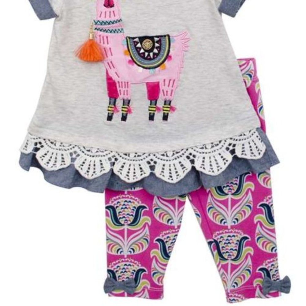 Rare Editions Legging Set Two Piece Outfit Lot Baby Girl Size 12 Months NWT - Picture 4 of 8